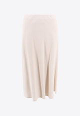 Flare Viscose Midi Skirt