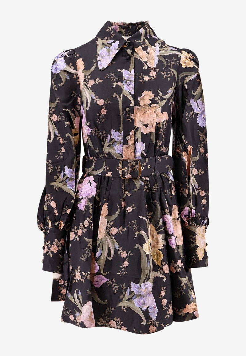 Eden Belted Floral Silk Dress