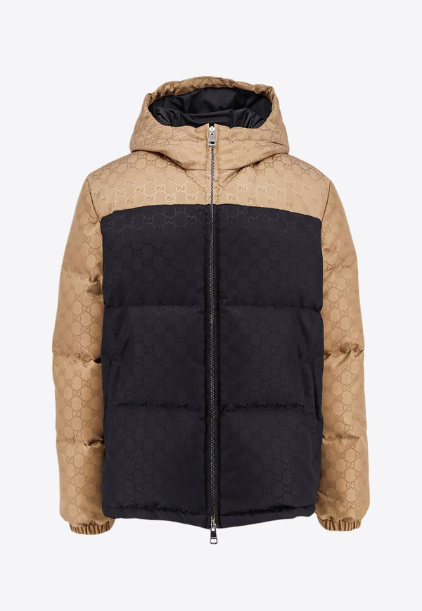 Colorblocked GG Nylon Puffer Jacket