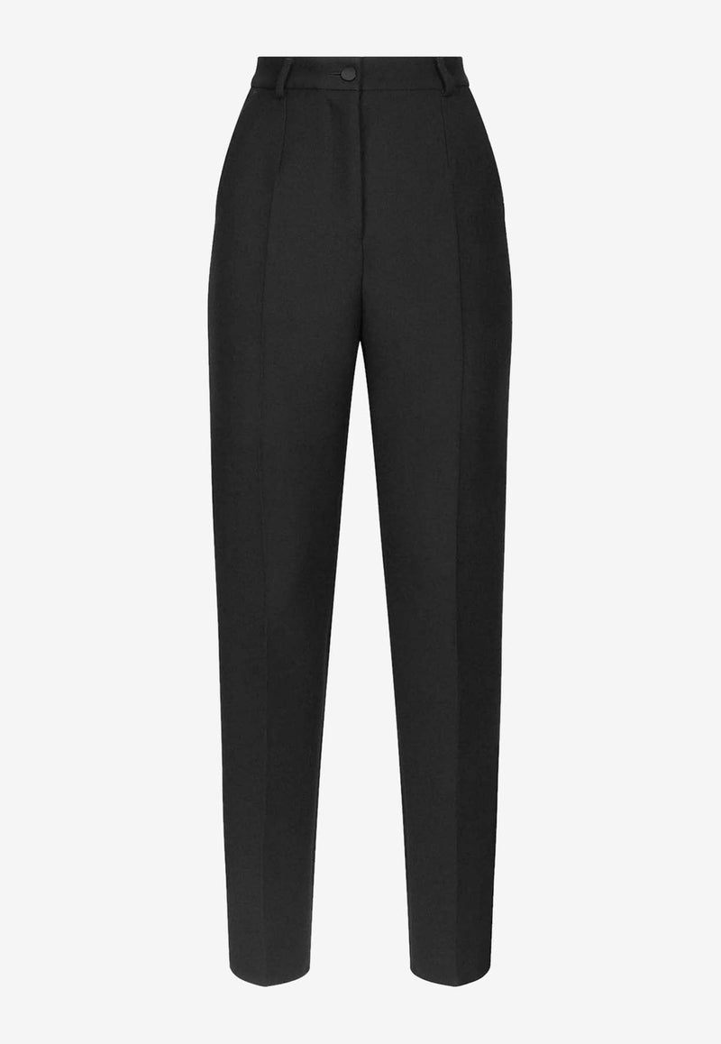 High-Waist Tailored Wool Pants