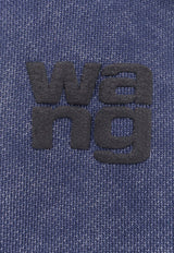 Logo Embroidered Hooded Denim Sweatshirt