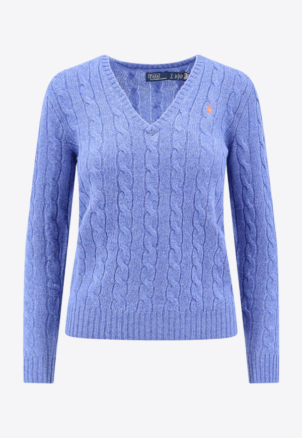 Cable Knit V-neck Sweater