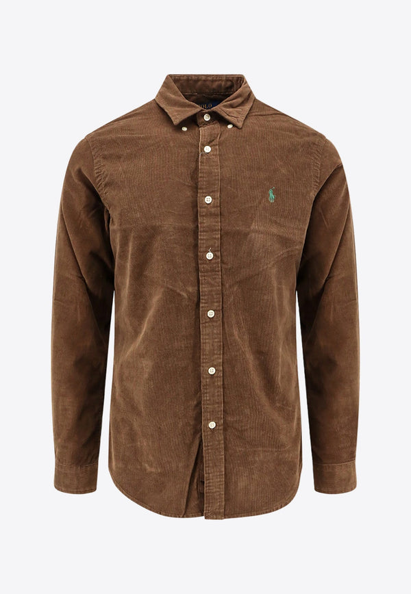 Logo Embroidered Buttoned Shirt