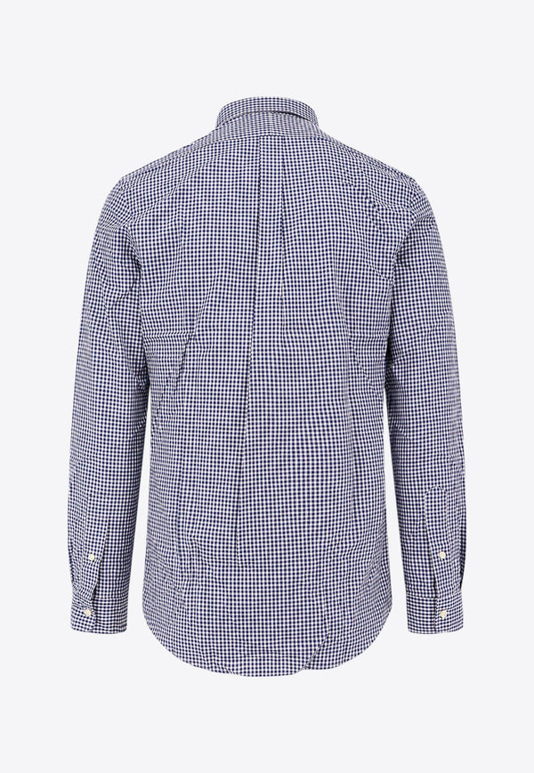 Gingham Check Long-Sleeved Logo Shirt