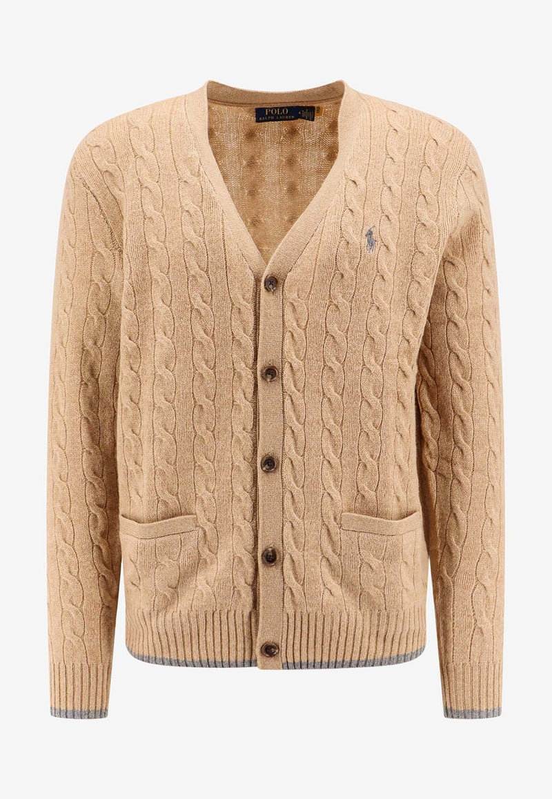 Cable Knit Wool Cardigan