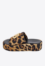 Rise Leopard Print BB Flatform Sandals