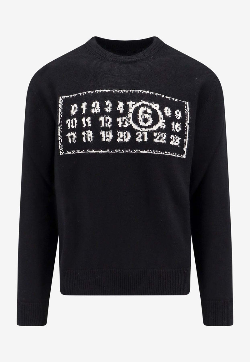 Intarsia Knit Crewneck Sweater