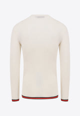 Ribbed Crewneck Silk Sweater