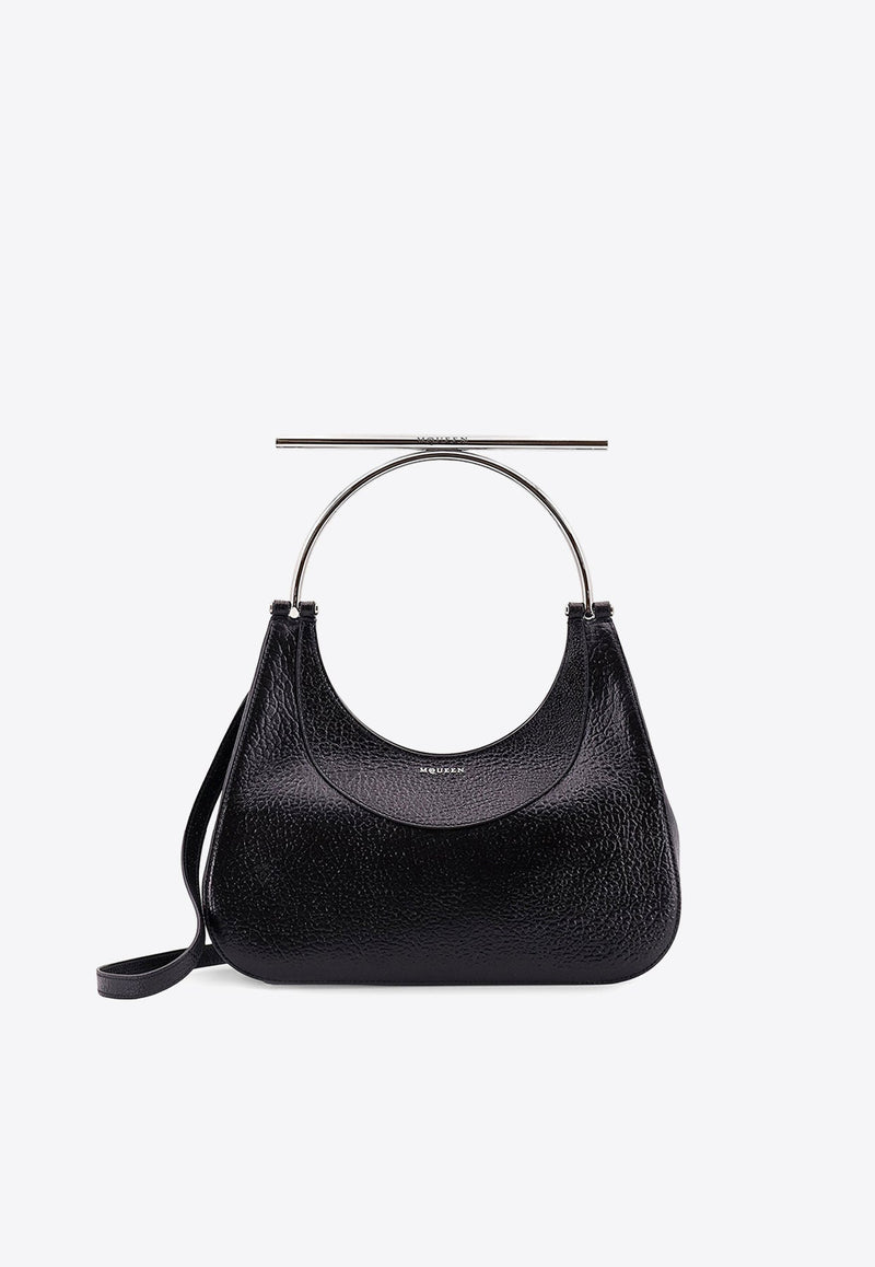 Cross-Bar Nappa Leather Top Handle Bag