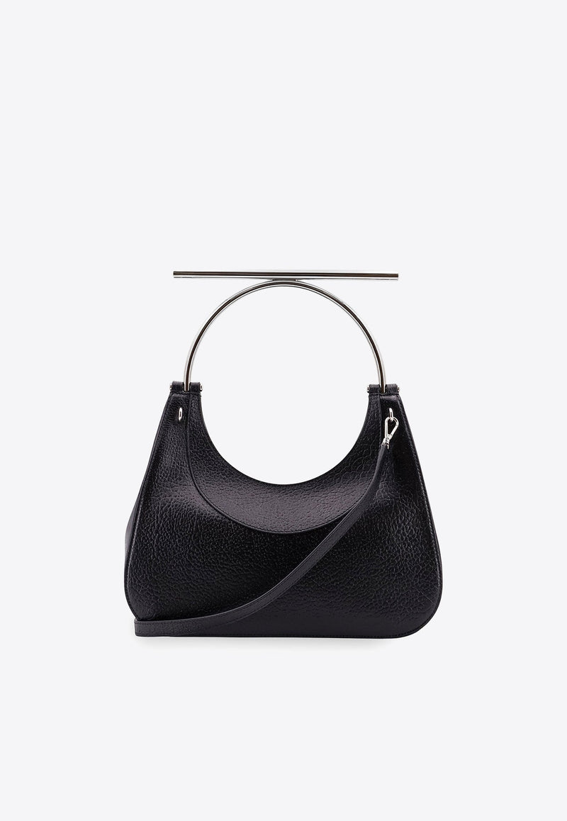 Cross-Bar Nappa Leather Top Handle Bag