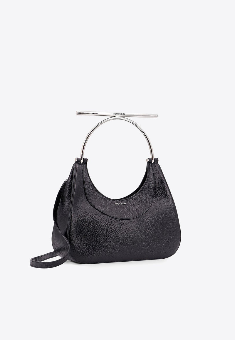 Cross-Bar Nappa Leather Top Handle Bag