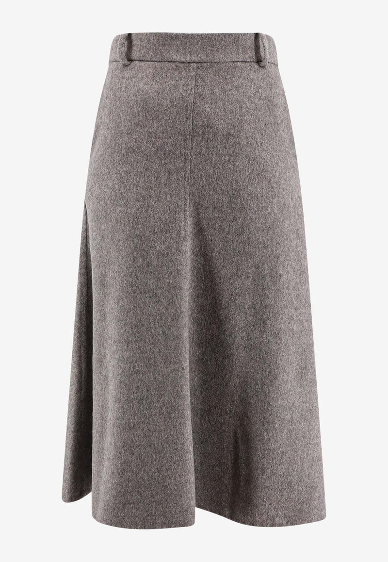 Wool Midi Flute Skirt