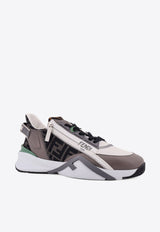 Flow Logo Monogram Leather Sneakers