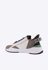 Flow Logo Monogram Leather Sneakers