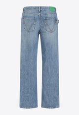 Washed-Out Straight-Leg Jeans