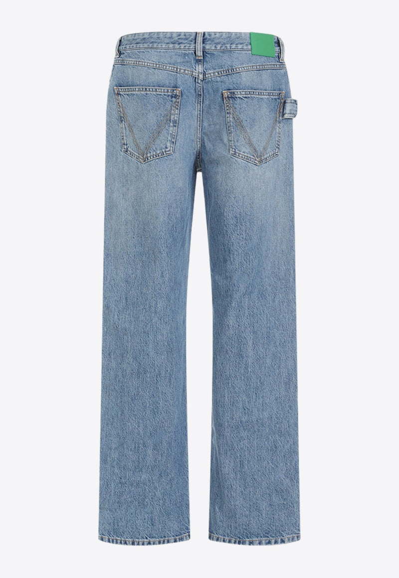 Washed-Out Straight-Leg Jeans