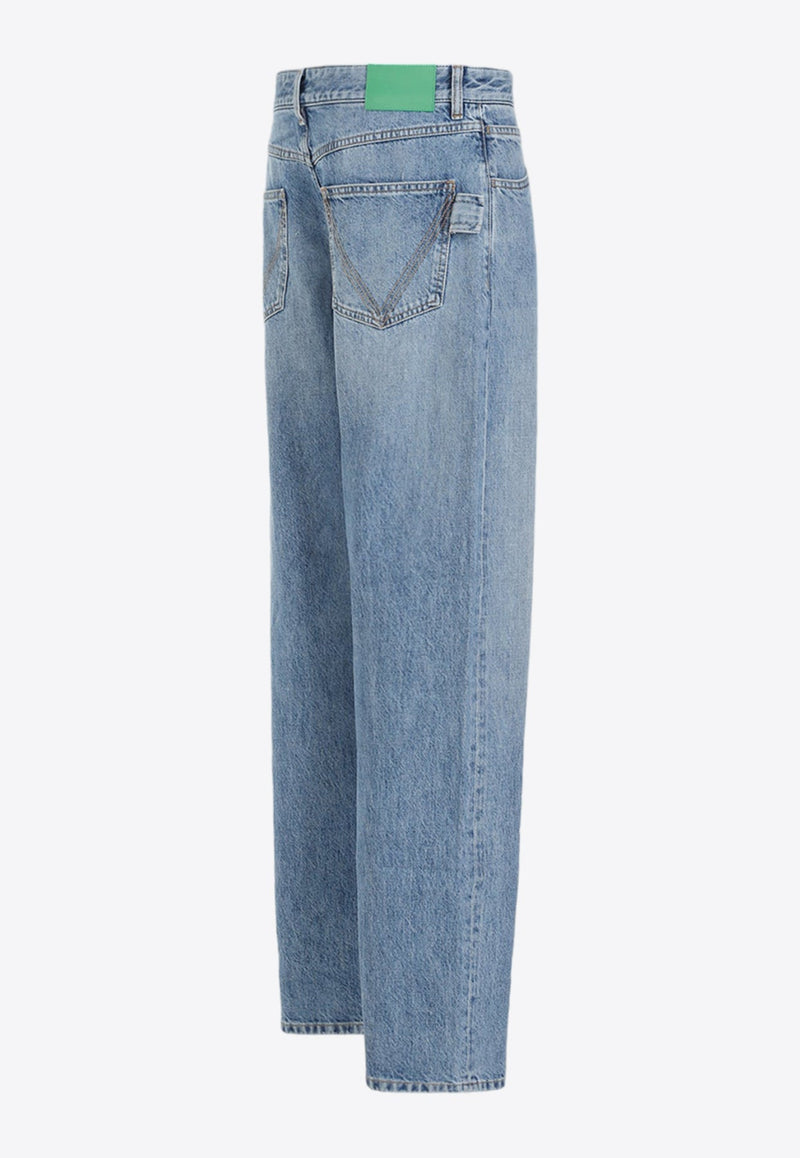 Washed-Out Straight-Leg Jeans