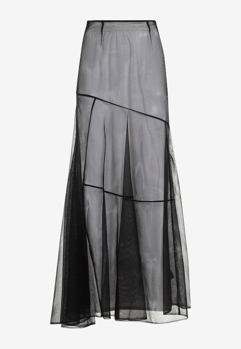 Sheer Bias Cut Midi Skirt