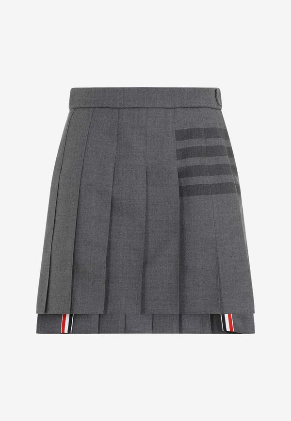 Pleated Mini Skirt in Wool