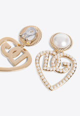 Pearl-Embellished DG Clip-On Earrings