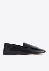 Square-Toe Leather Loafers