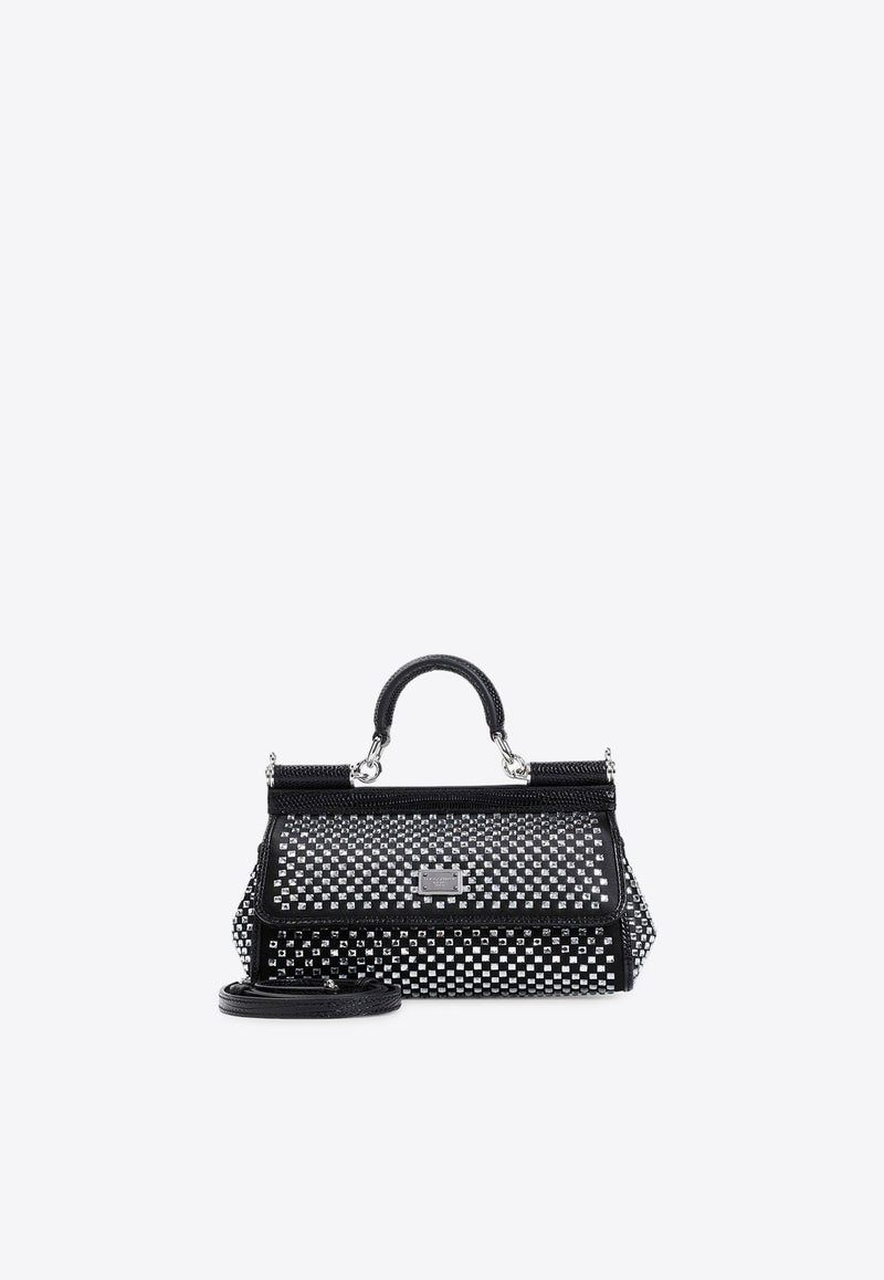 Small Sicily Crystal-Embellished Shoulder Bag