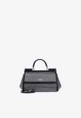 Medium Sicily Crystal-Embellished Shoulder Bag