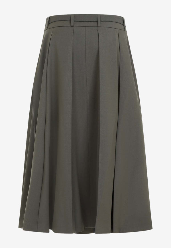 Signature Pleated Midi Skirt