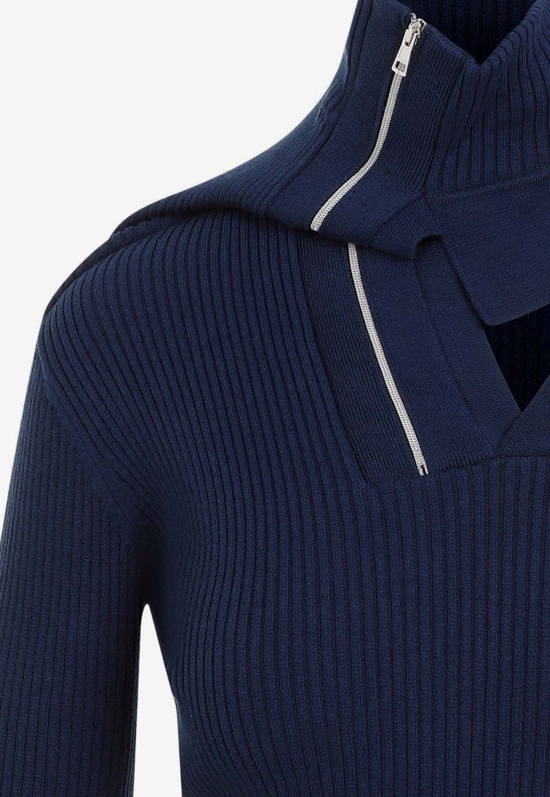 Pinched Shoulder Fitted Sweater