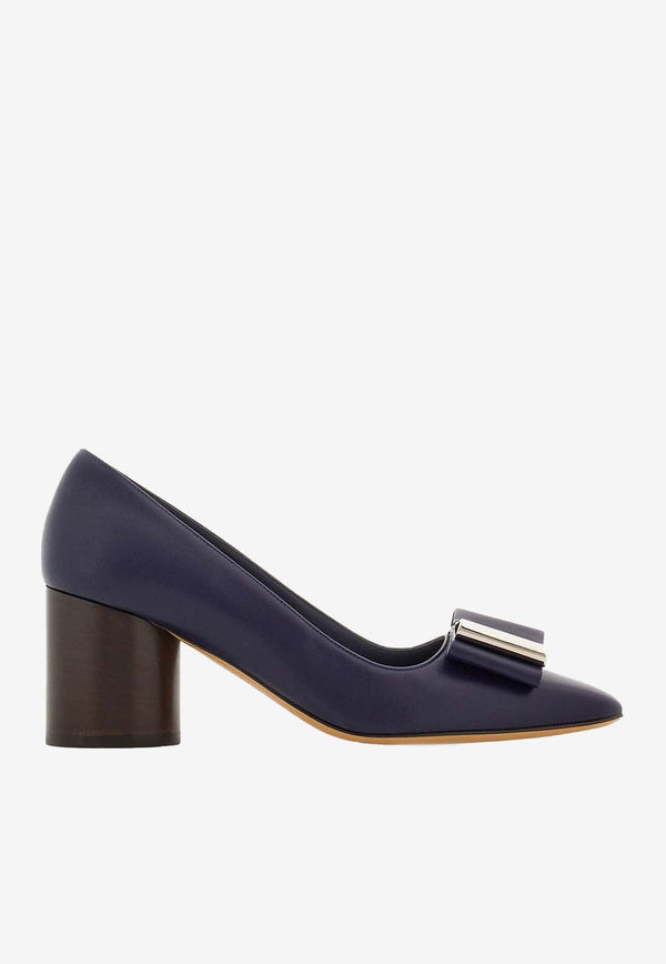 Lena 60 Double-Bow Nappa Leather Pumps