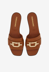 Priscilla Gancini-Plaque Flat Sandals