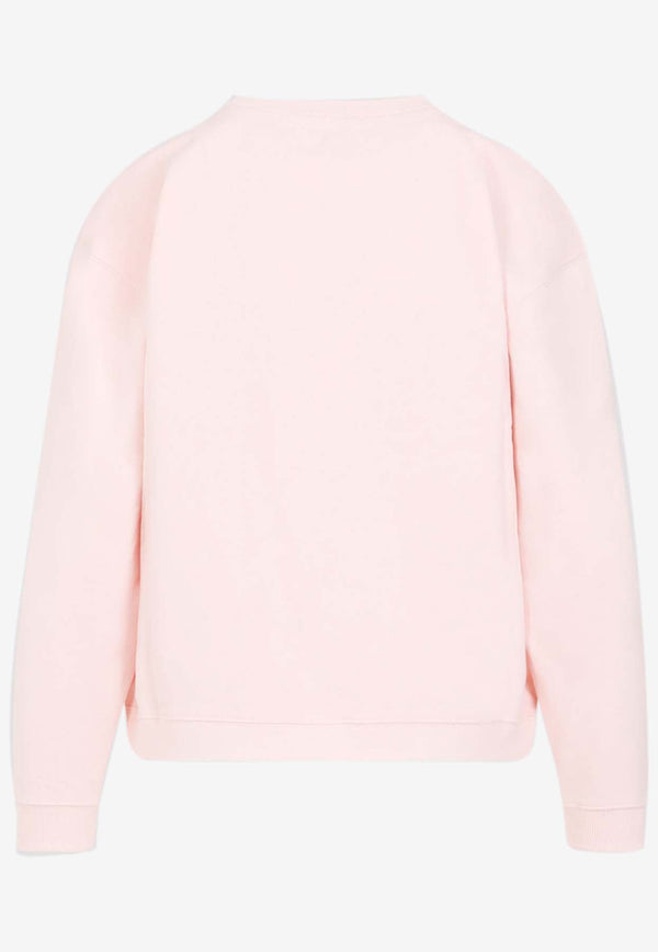 Flocked Logo Pullover Sweatshirt