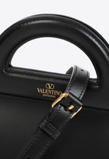 Logo Top Handle Leather Bag