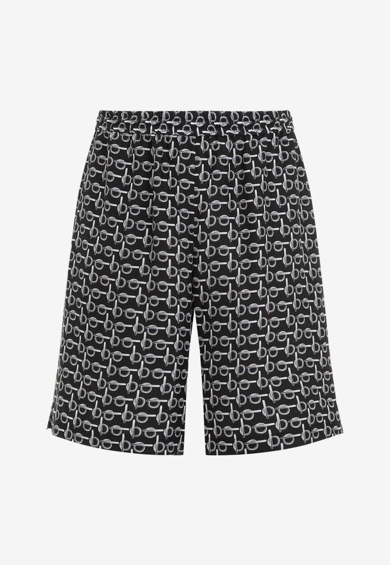 B Logo Silk Shorts