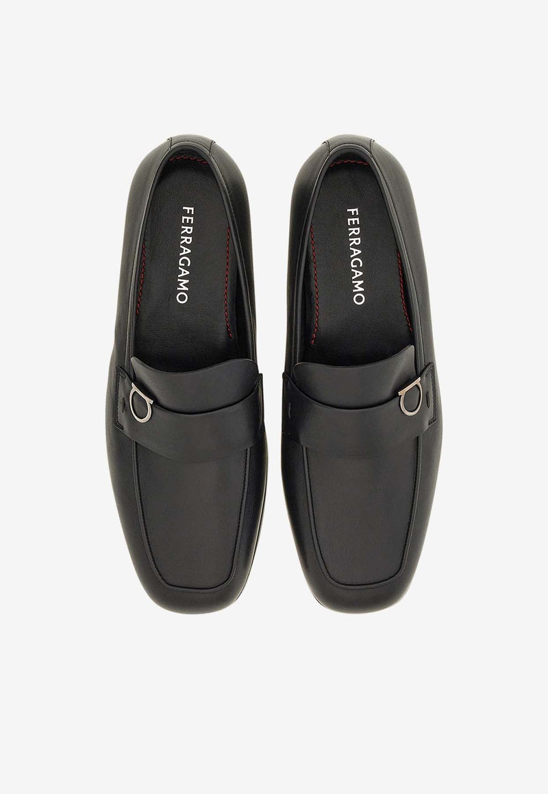 Crystal Gancini Leather Loafers