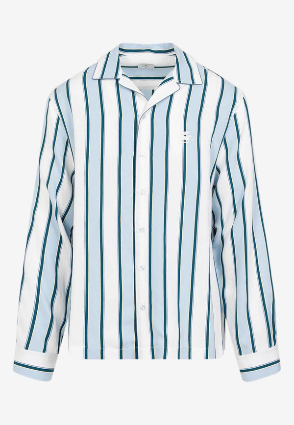 Striped Long-Sleeved Bowling Shirt