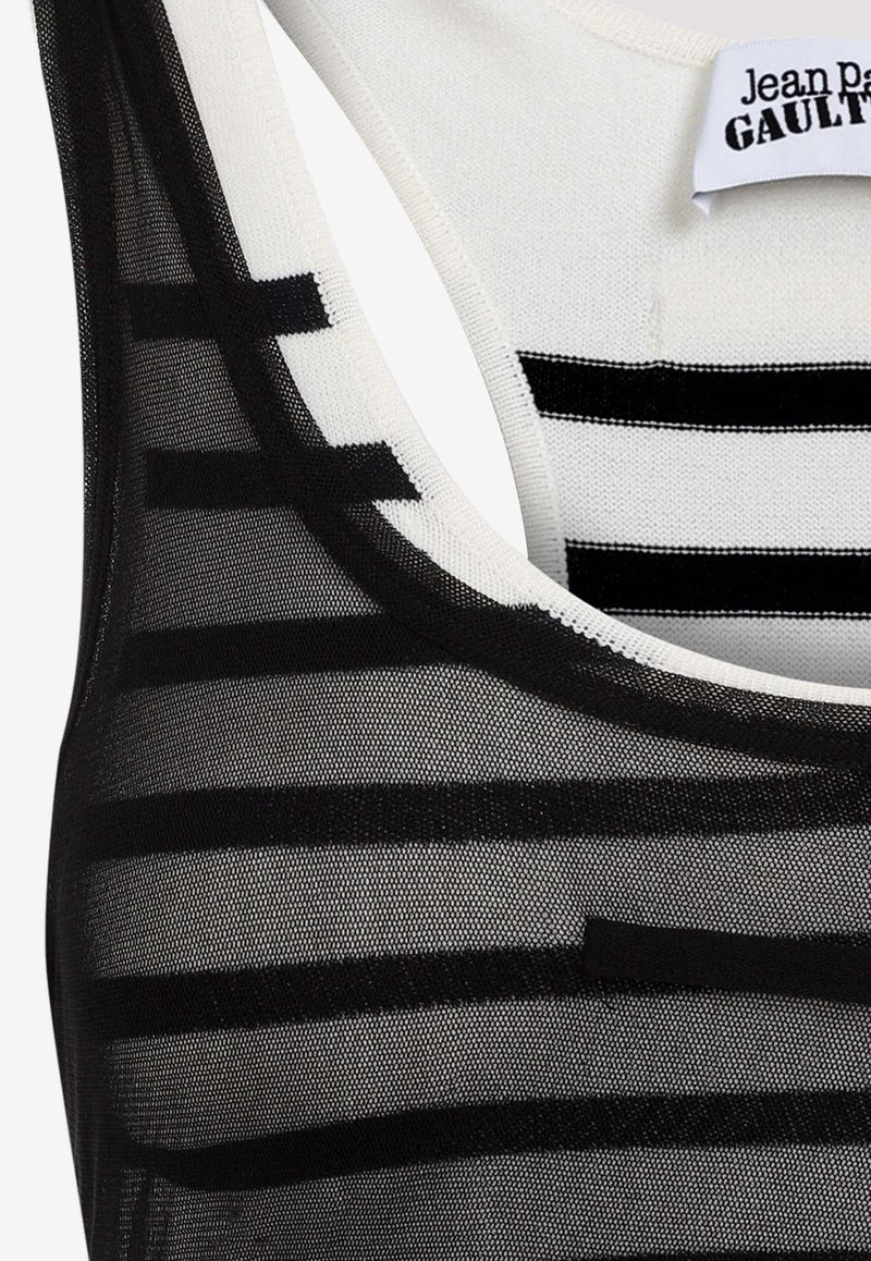 Striped Layered Midi Dress