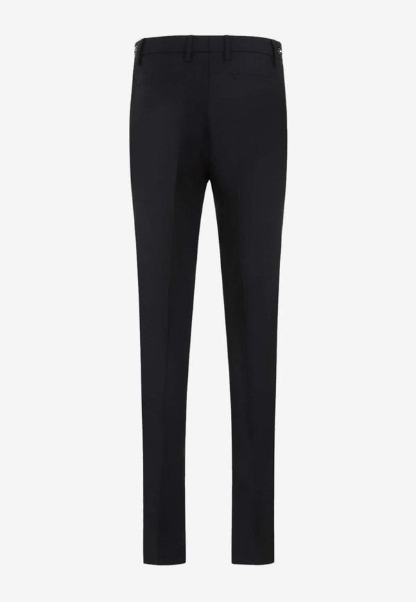 Mohair Wool Slim-Leg Pants