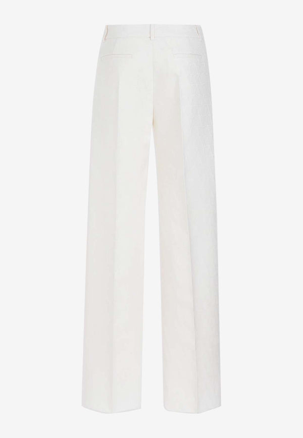 Logo Jacquard Wool and Silk Pants