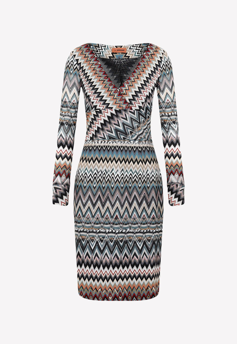 Chevron Pattern Knitted Dress