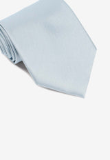 Logo Embroidered Silk Tie