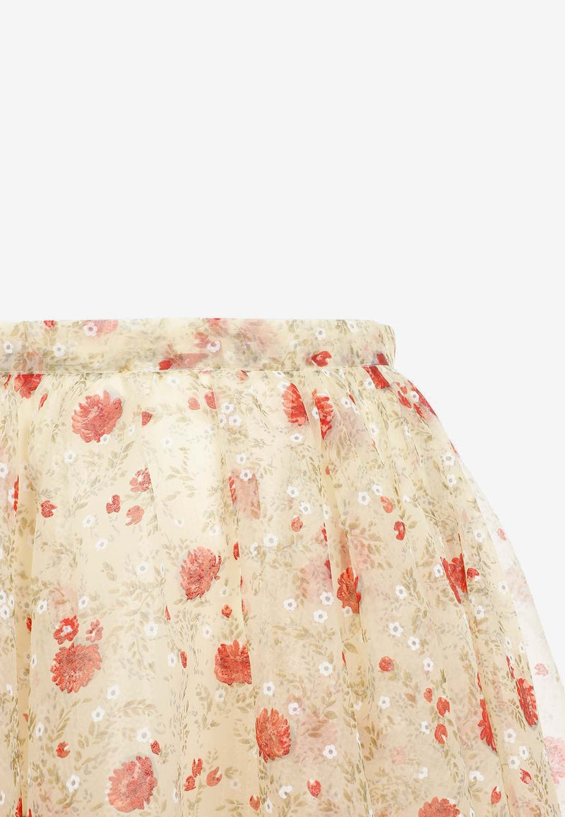 Floral Print Midi Skirt