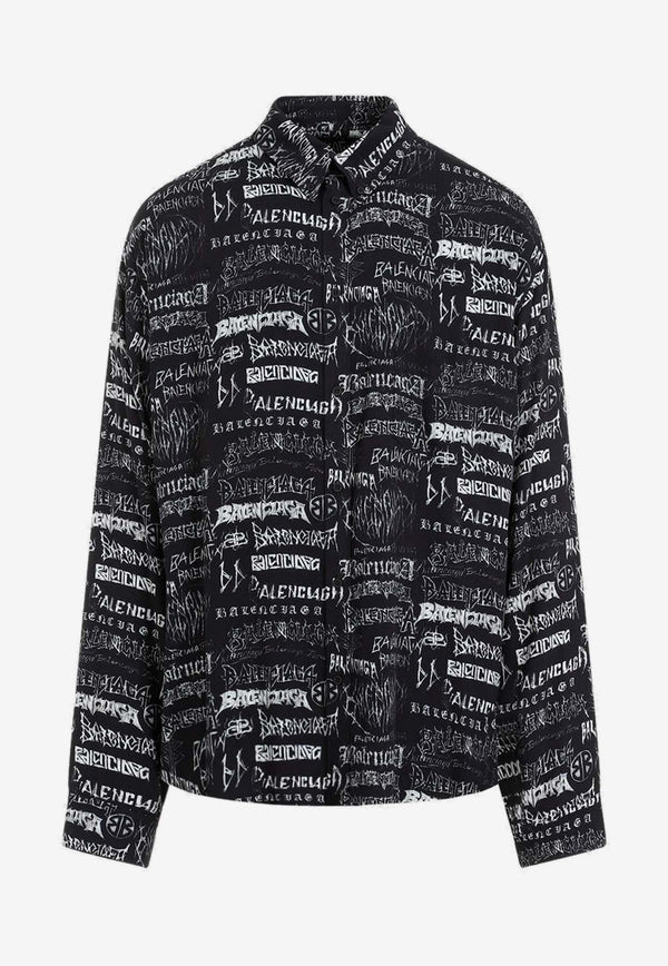 All-Over Logo Long-Sleeved Shirt