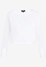 Long-Sleeved Boat-Neck Top