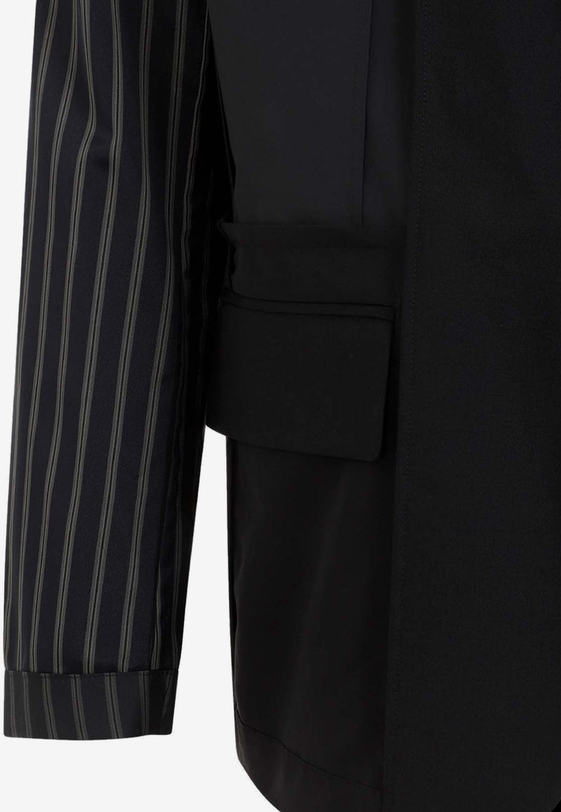 Deconstructed Striped-Sleeve Blazer