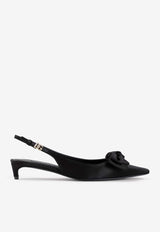 30 Pointed Slingback Satin Pumps