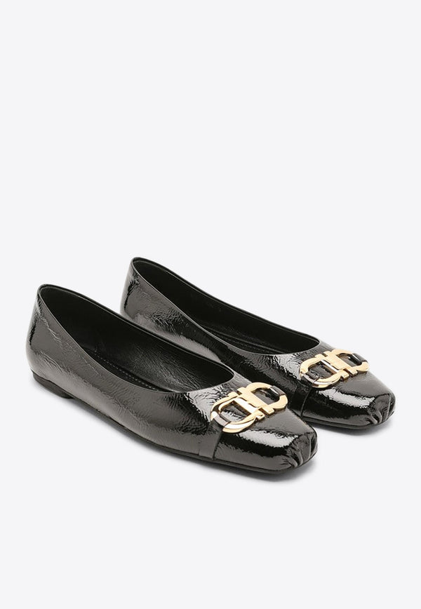 Gancini Buckle Patent Leather Ballet Flats