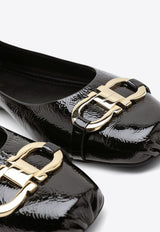 Gancini Buckle Patent Leather Ballet Flats