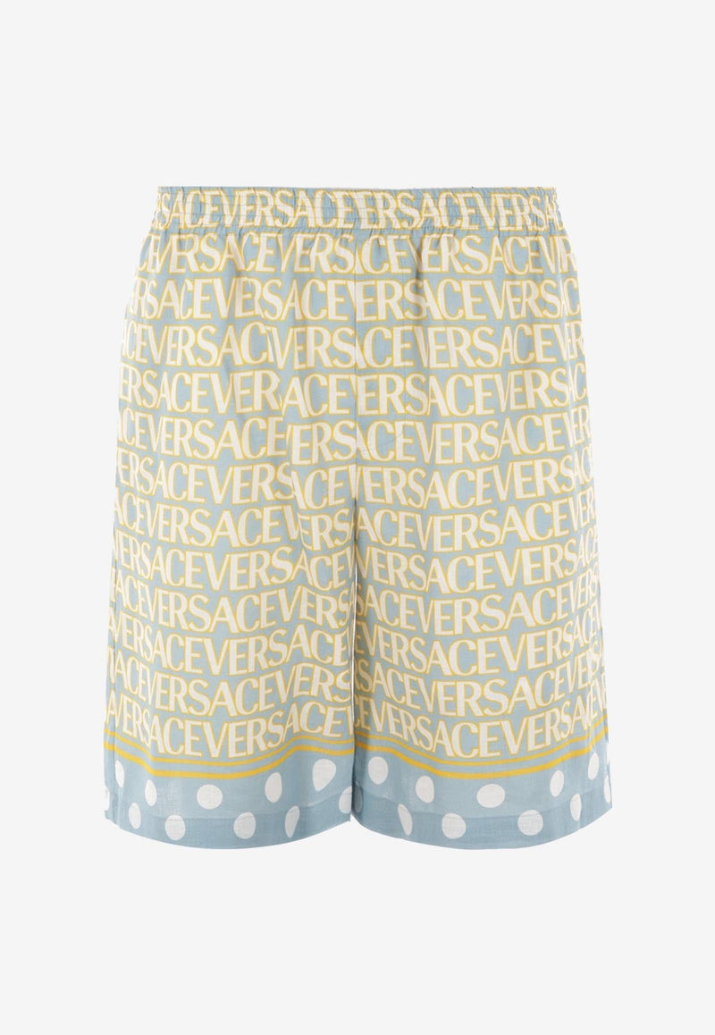 All-Over Logo Shorts in Linen