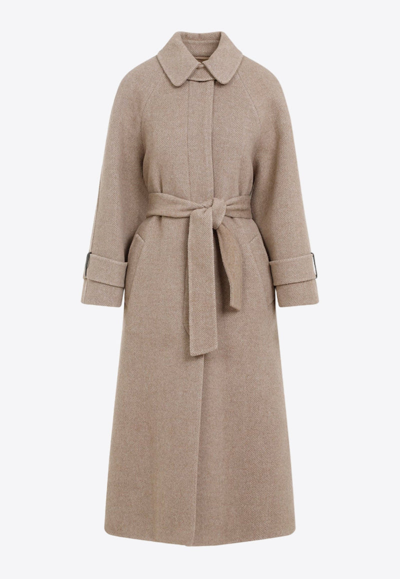 Chevron Wool and Cashmere Coat